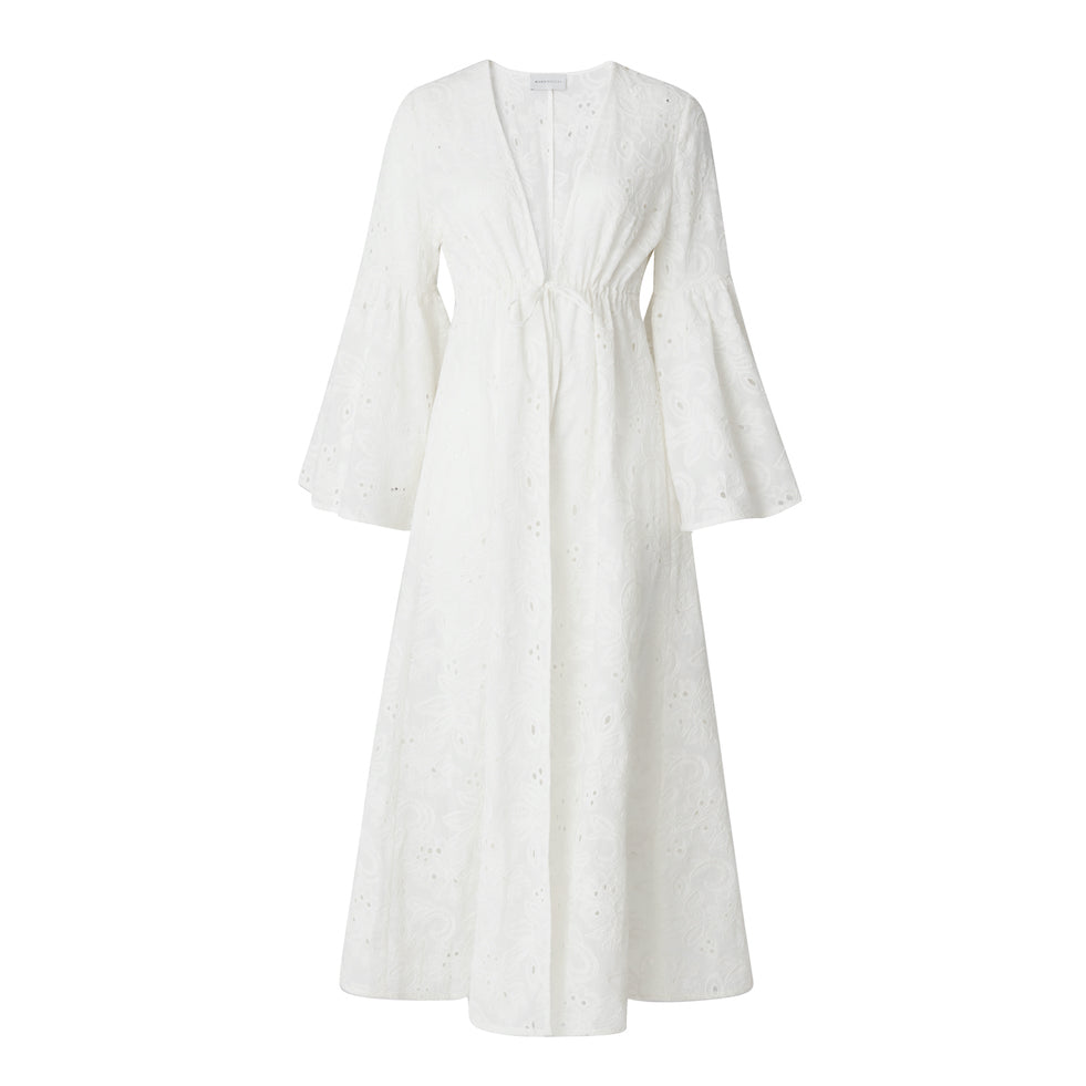 Mandibreeze Resort wear white kaftan 100% cotton summer dress vit bomullskaftan 100% bomull strandkaftan strandkläder beach wear