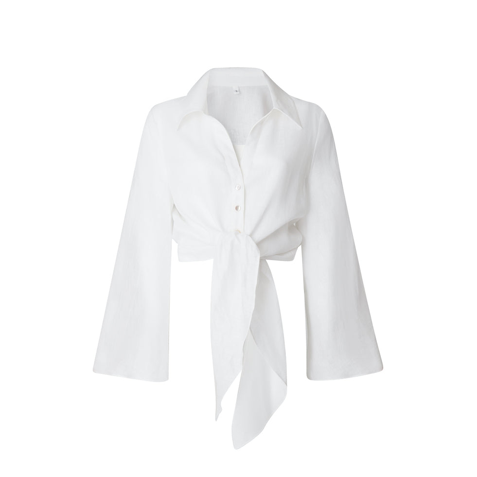 Resort wear Linen set White linen shirt linen pants vitt linneset linnebyxor linne skjorta