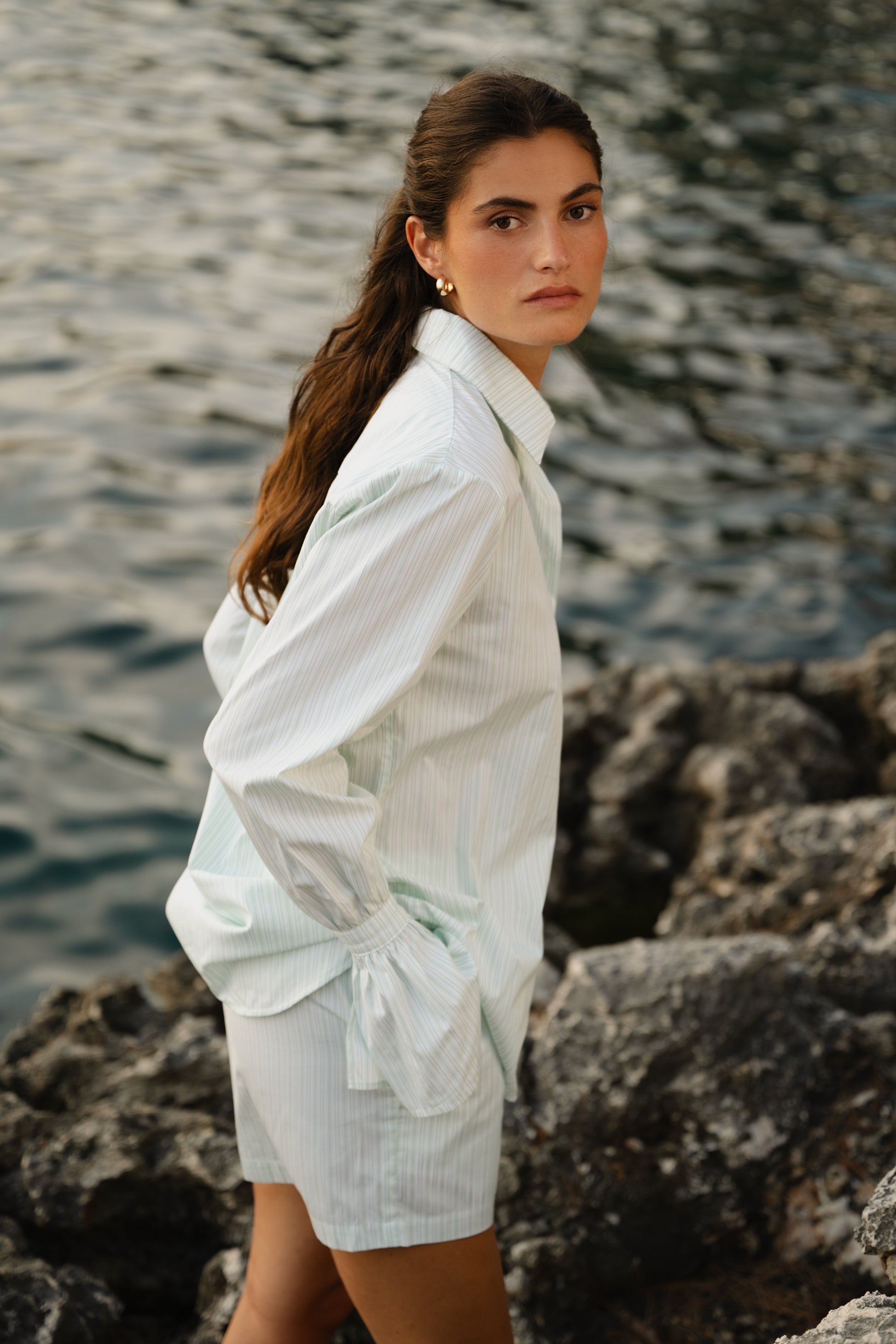 Jules shirt stripe green